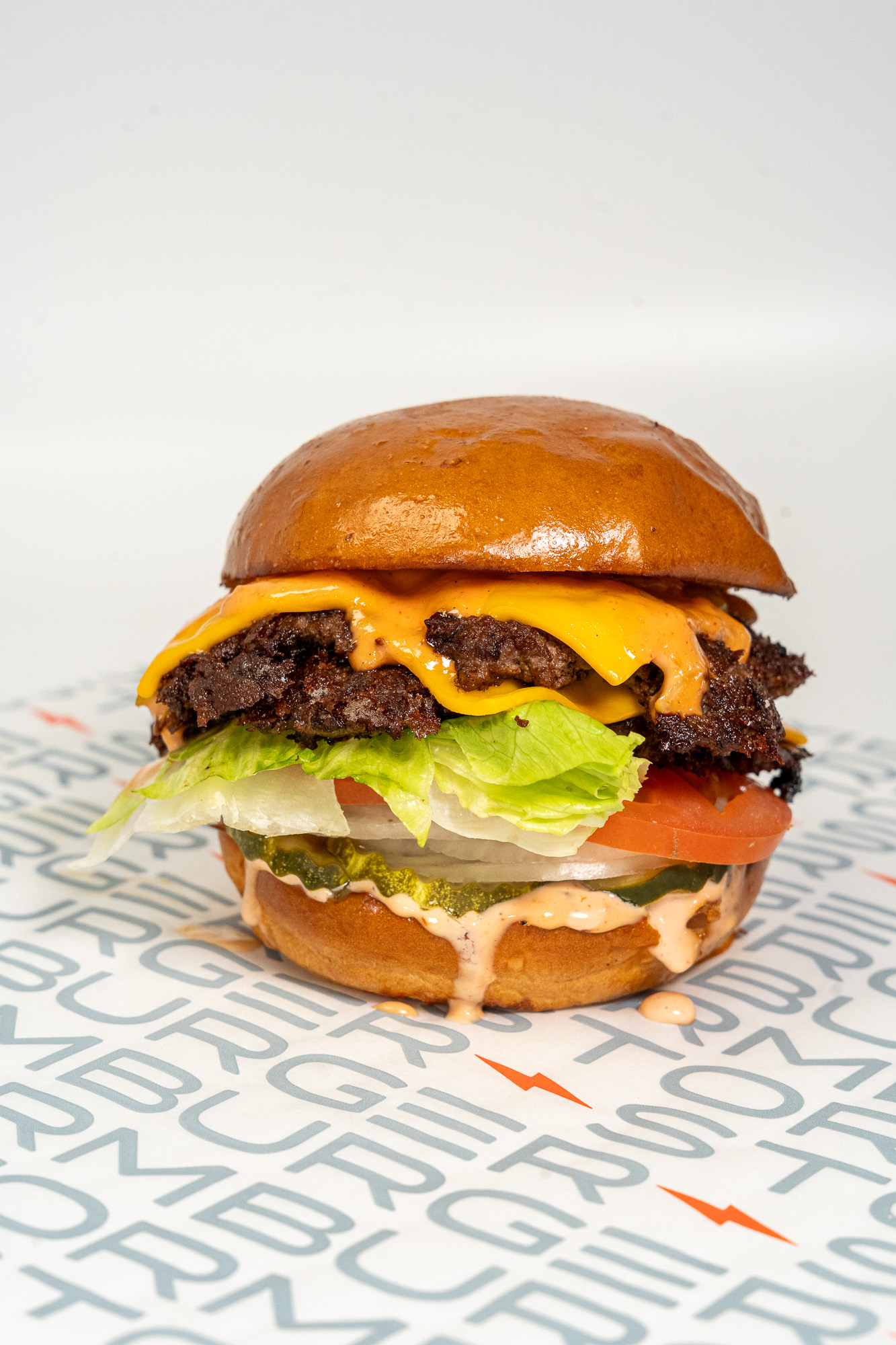 Double Classic StormBurger with two smash patties and Storm Sauce at StormBurger in Inglewood and Long Beach